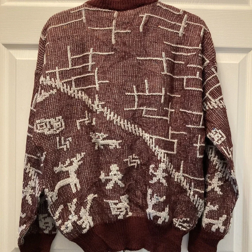 Urban Renewal NWT Wool Blend Pullover S/M Sweater Deer Bow Hunter Motif Rust Red